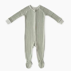 PEHR VGUC 100% Organic CottonSad Beige Footie Zip Up Pajamas